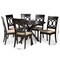 Baxton Studio Jessie Modern and Contemporary Sand Fabric and Dark Brown Finished Wood 7-Piece Dining Set 174-10537-10894-Zoro - alternate 2